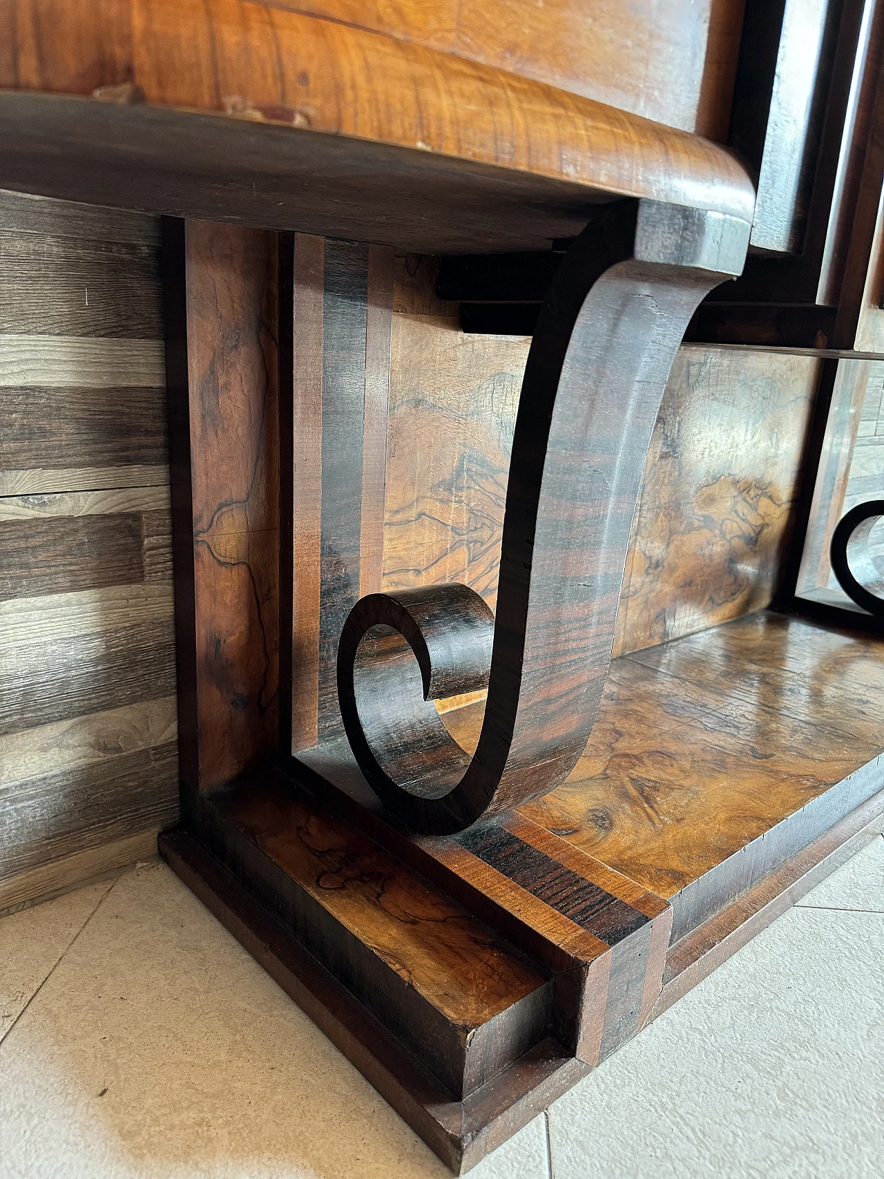 Art Déco sideboard in briarwood with 4 doors, 1930s 5