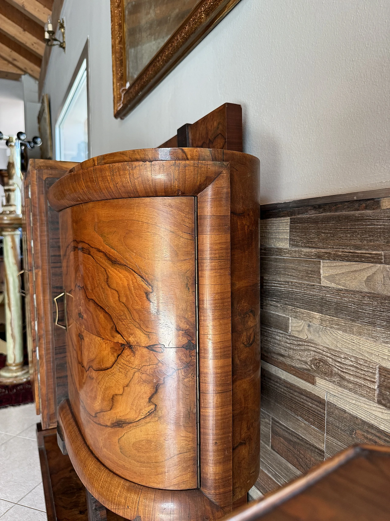 Art Déco sideboard in briarwood with 4 doors, 1930s 10