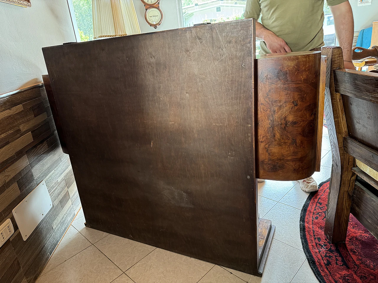 Art Déco sideboard in briarwood with 4 doors, 1930s 12