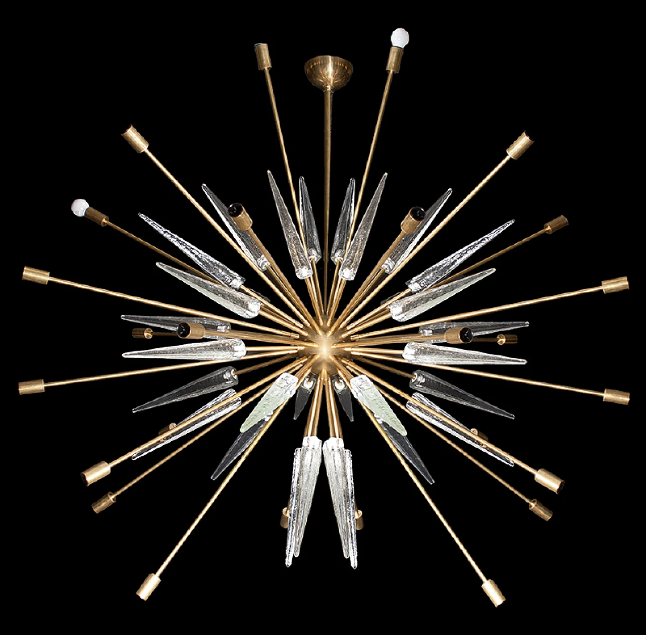 Sputnik brass chandelier, 1990s 1