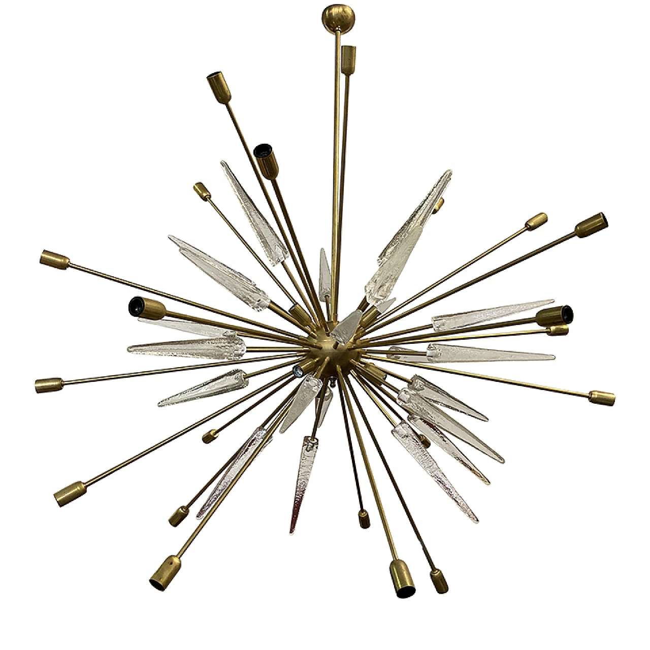 Sputnik brass chandelier, 1990s 2