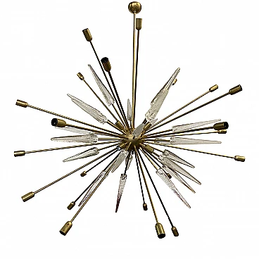 Sputnik brass chandelier, 1990s