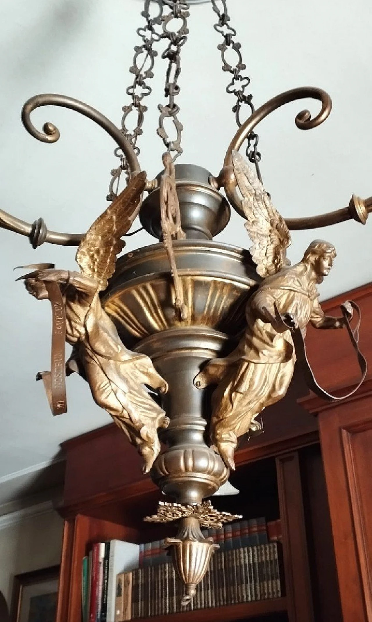 Bronze and brass chandelier, 19th century 5