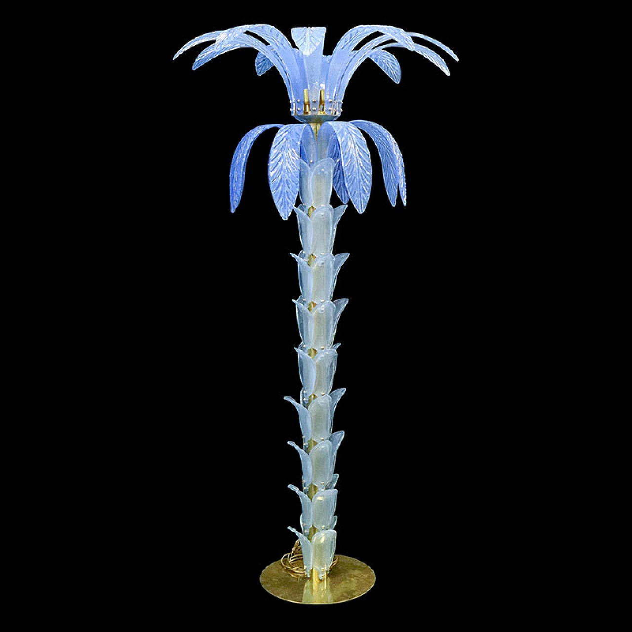 Palm-shaped Murano glass floor lamp, 1980s 2