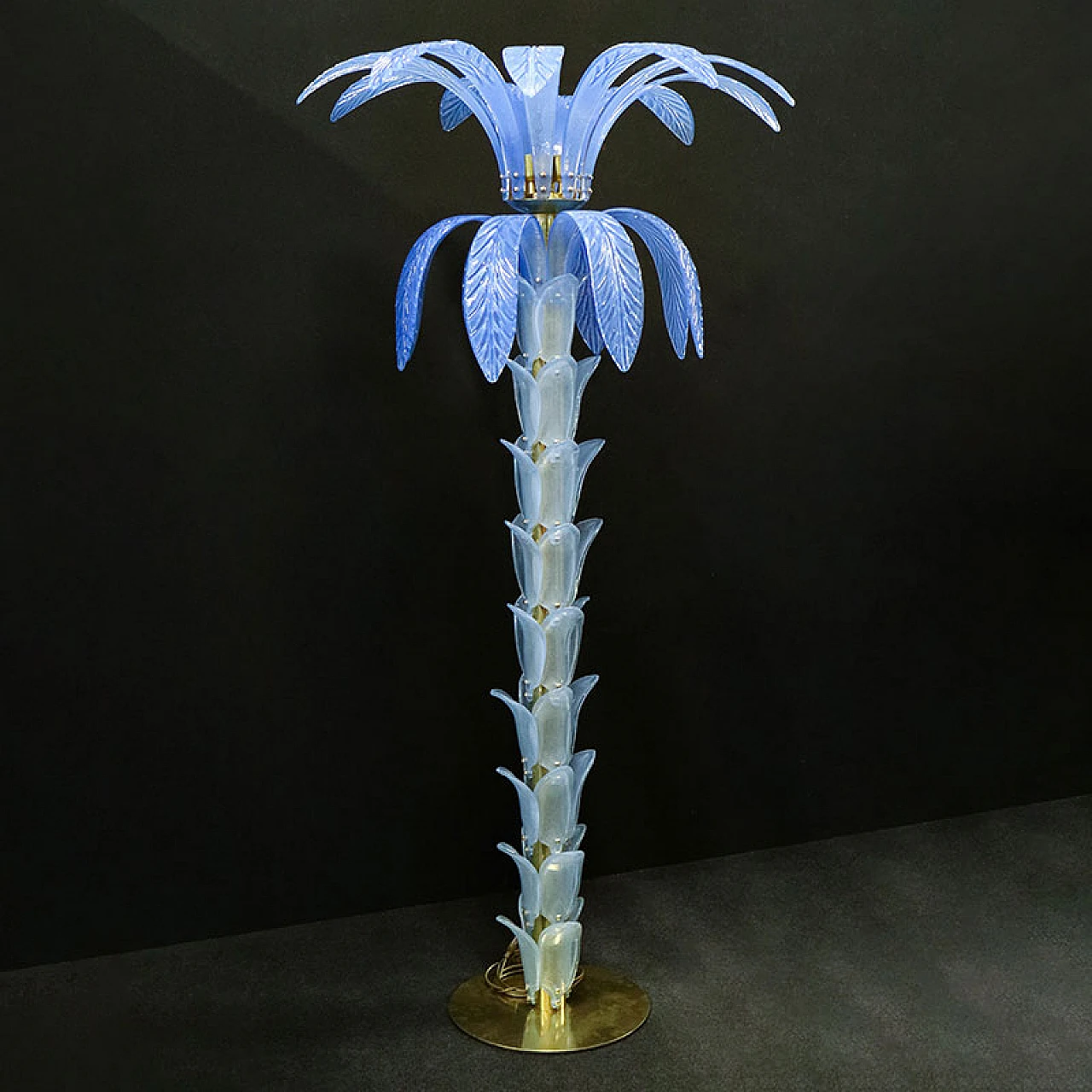 Palm-shaped Murano glass floor lamp, 1980s 3