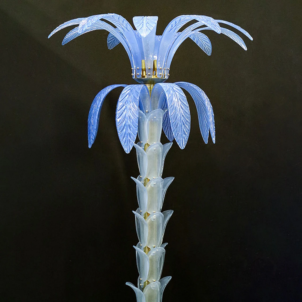 Palm-shaped Murano glass floor lamp, 1980s 4