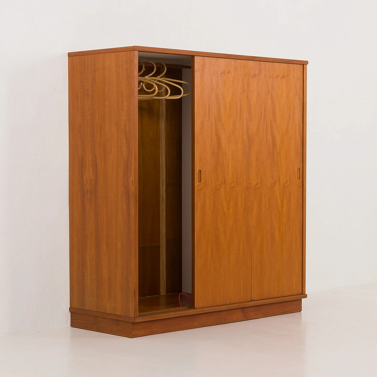 Danish teak wardrobe with three sliding doors, 1970s 5