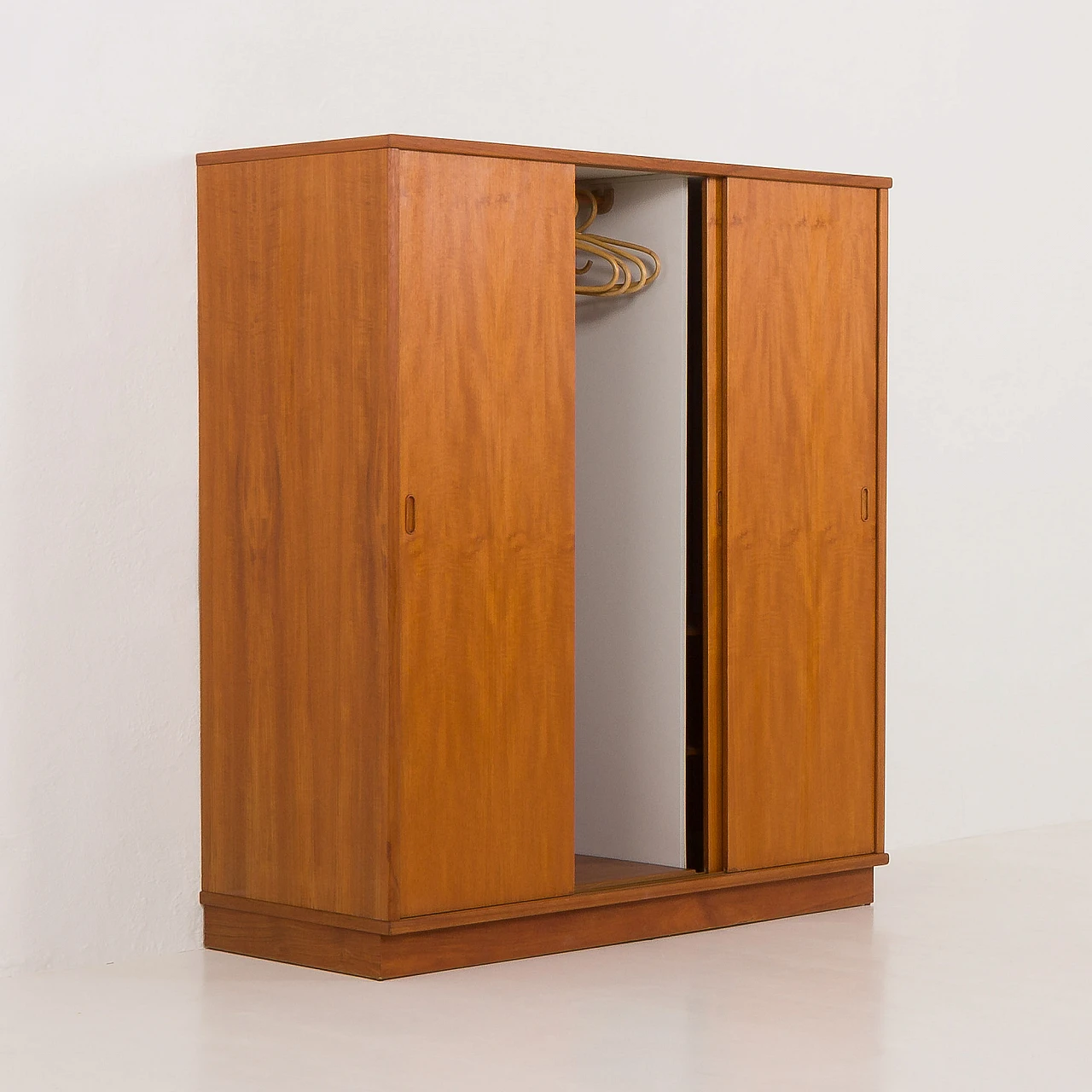 Danish teak wardrobe with three sliding doors, 1970s 6