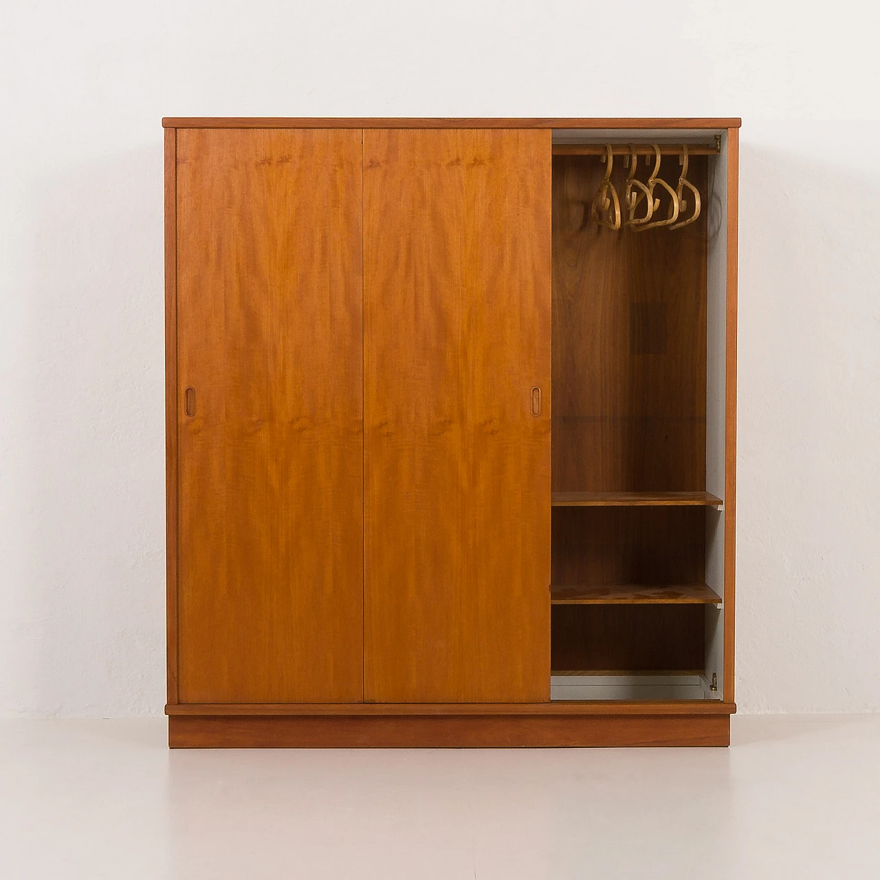 Danish teak wardrobe with three sliding doors, 1970s 8