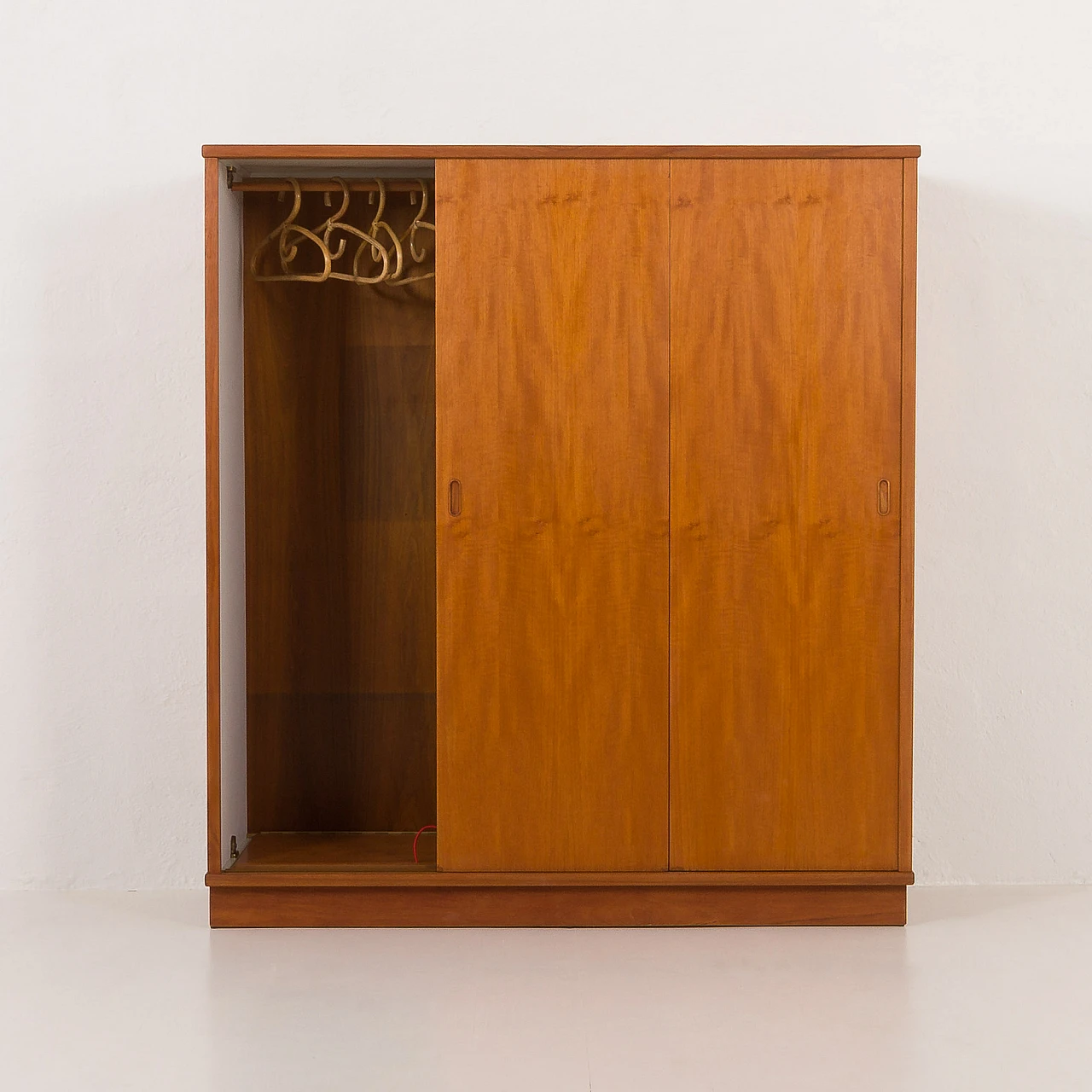 Danish teak wardrobe with three sliding doors, 1970s 10