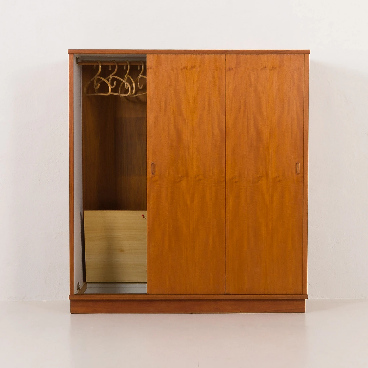 Danish teak wardrobe with three sliding doors, 1970s 11