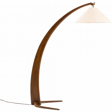 Bent oak arc floor lamp, 1960s