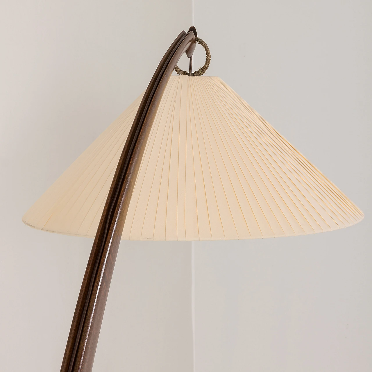 Bent oak arc floor lamp, 1960s 8