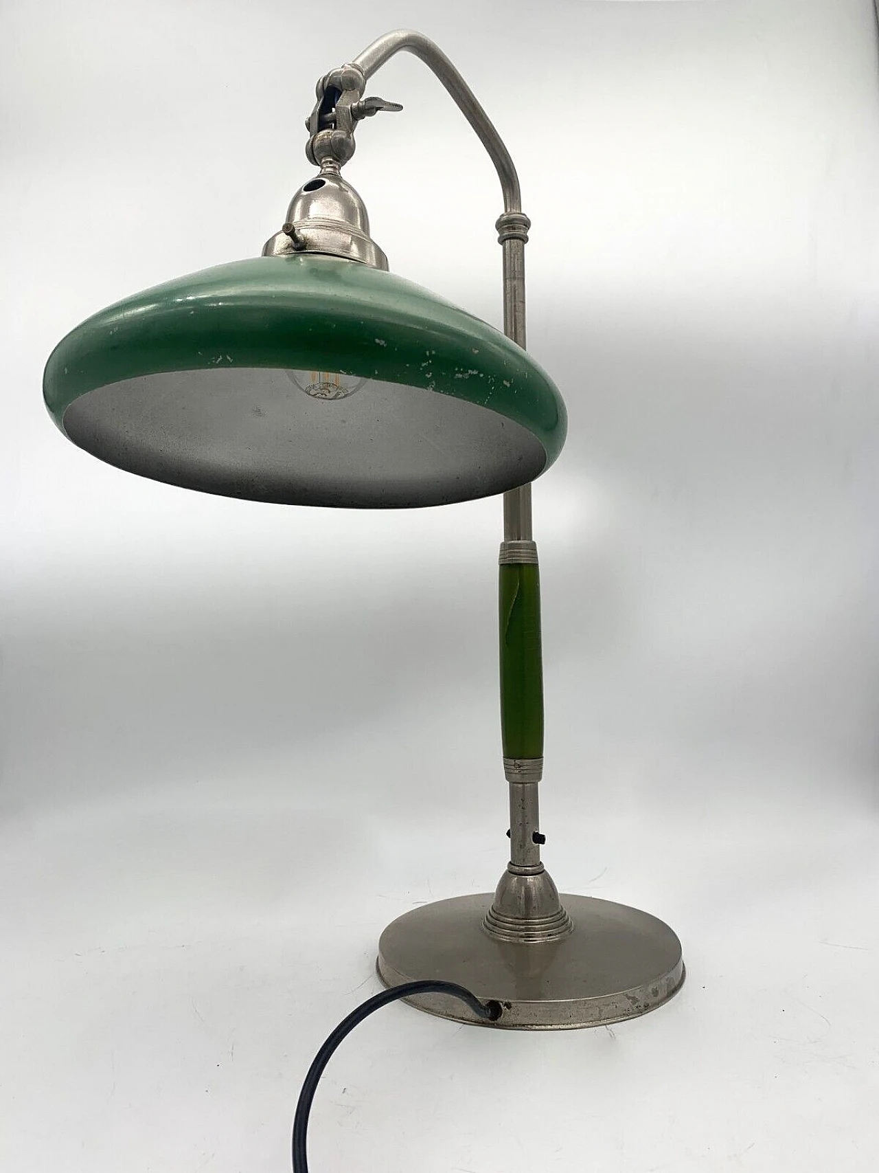 Metal and sheet metal ministerial table lamp, 1940s 1