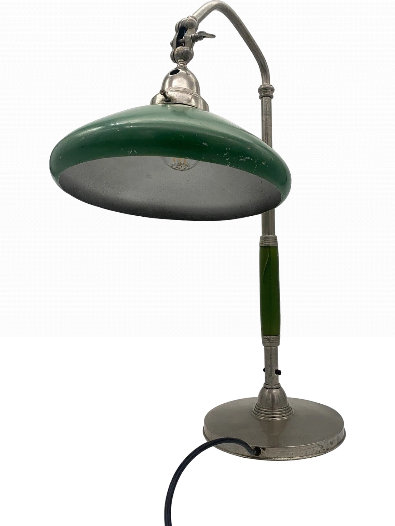 Metal and sheet metal ministerial table lamp, 1940s 2