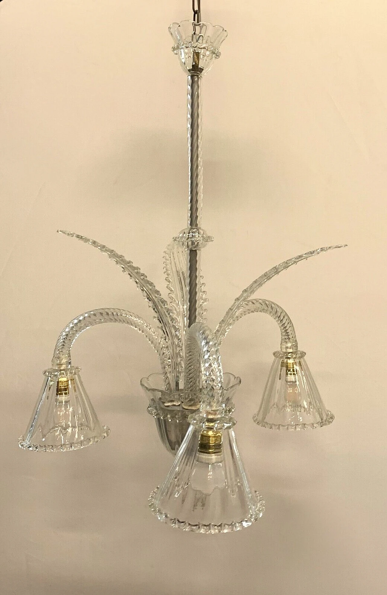 Murano glass chandelier attributed to Seguso, 1950s 1