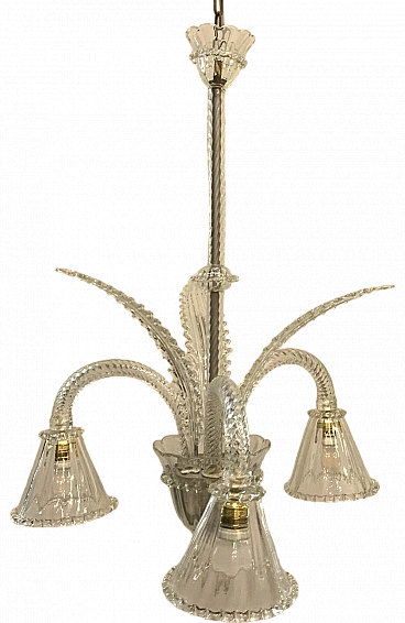 Murano glass chandelier attributed to Seguso, 1950s