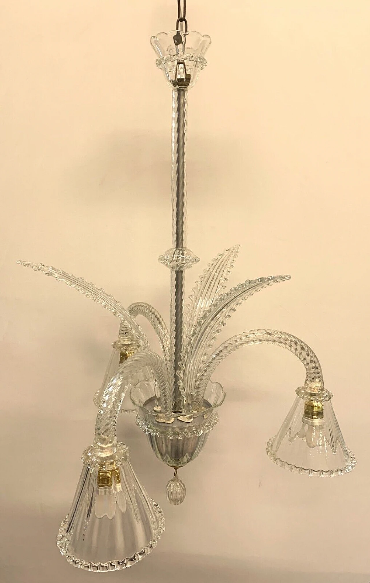 Murano glass chandelier attributed to Seguso, 1950s 4