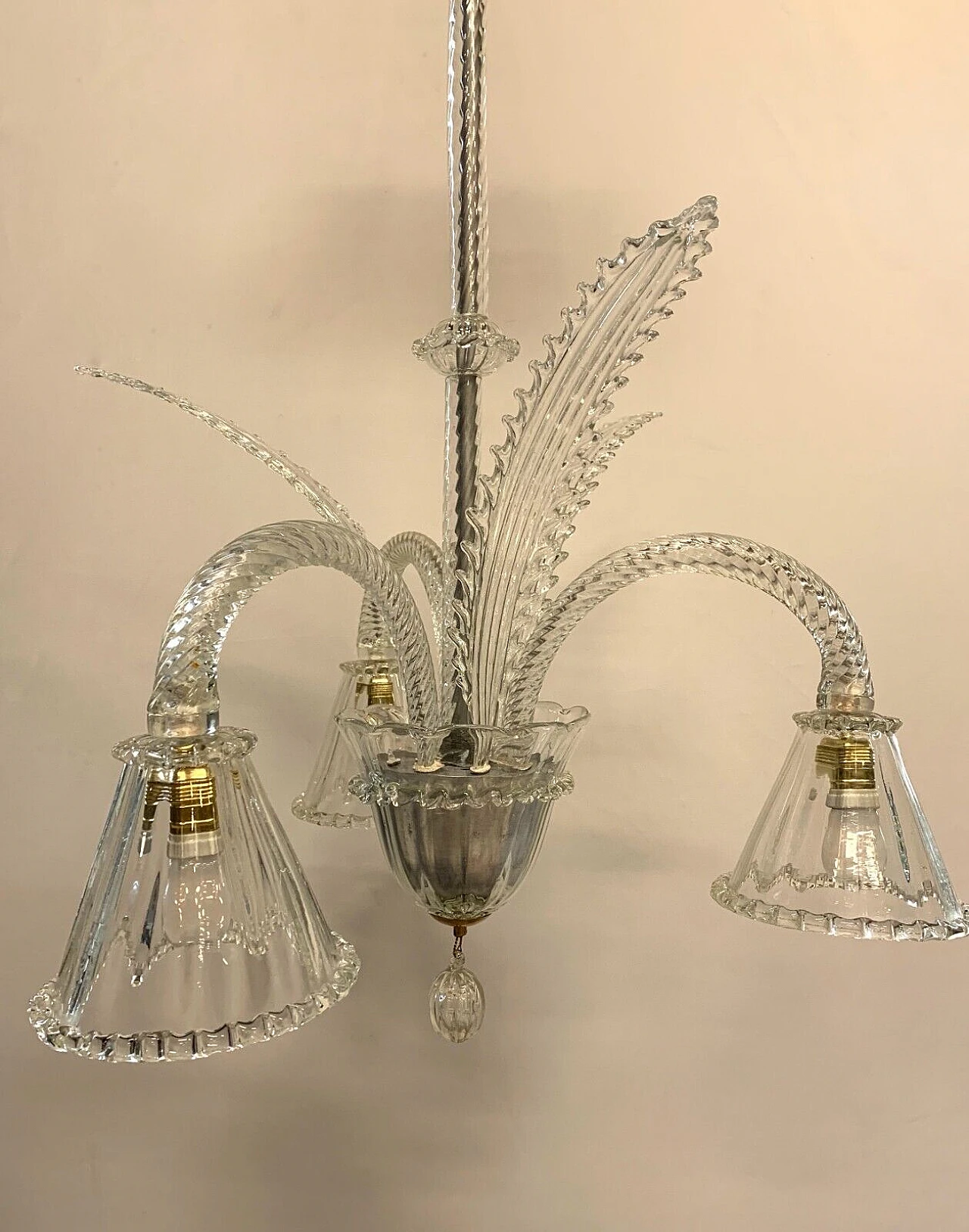 Murano glass chandelier attributed to Seguso, 1950s 5