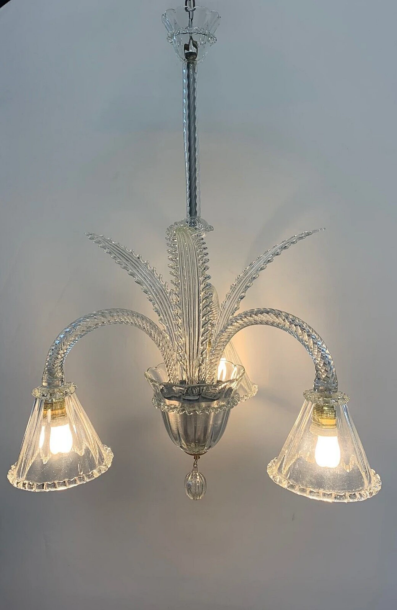 Murano glass chandelier attributed to Seguso, 1950s 6