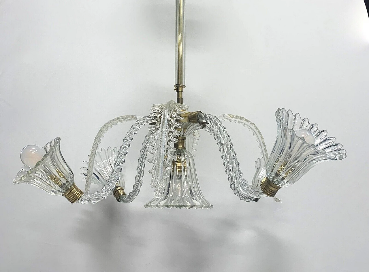 Murano glass chandelier attributed to Seguso, 1960s 3