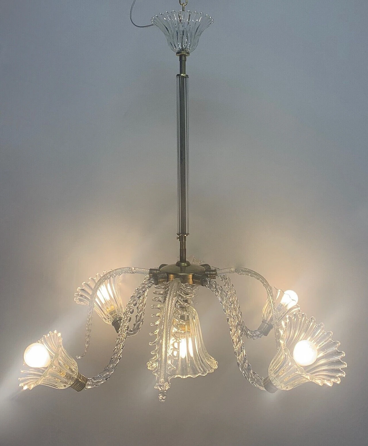 Murano glass chandelier attributed to Seguso, 1960s 7