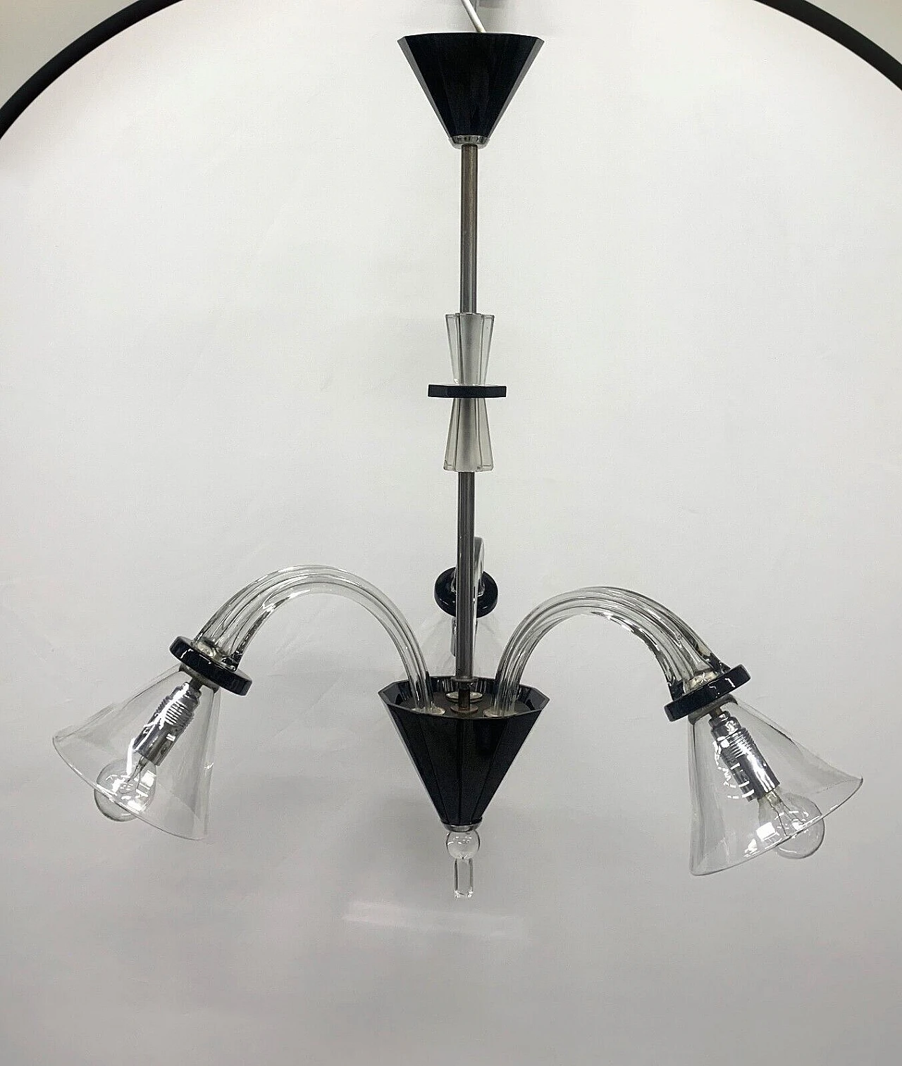 Murano glass chandelier attributed to Venini, 1930s 4