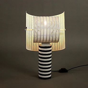 Lampada da tavolo Shogun in acciaio di M. Botta per Artemide, anni '80