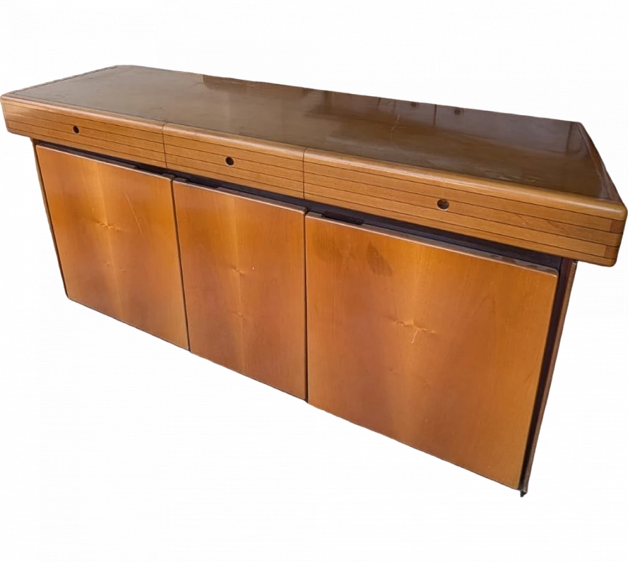 Sideboard in cherry, oak & eboony in the style of Maxalto, 1970s 9