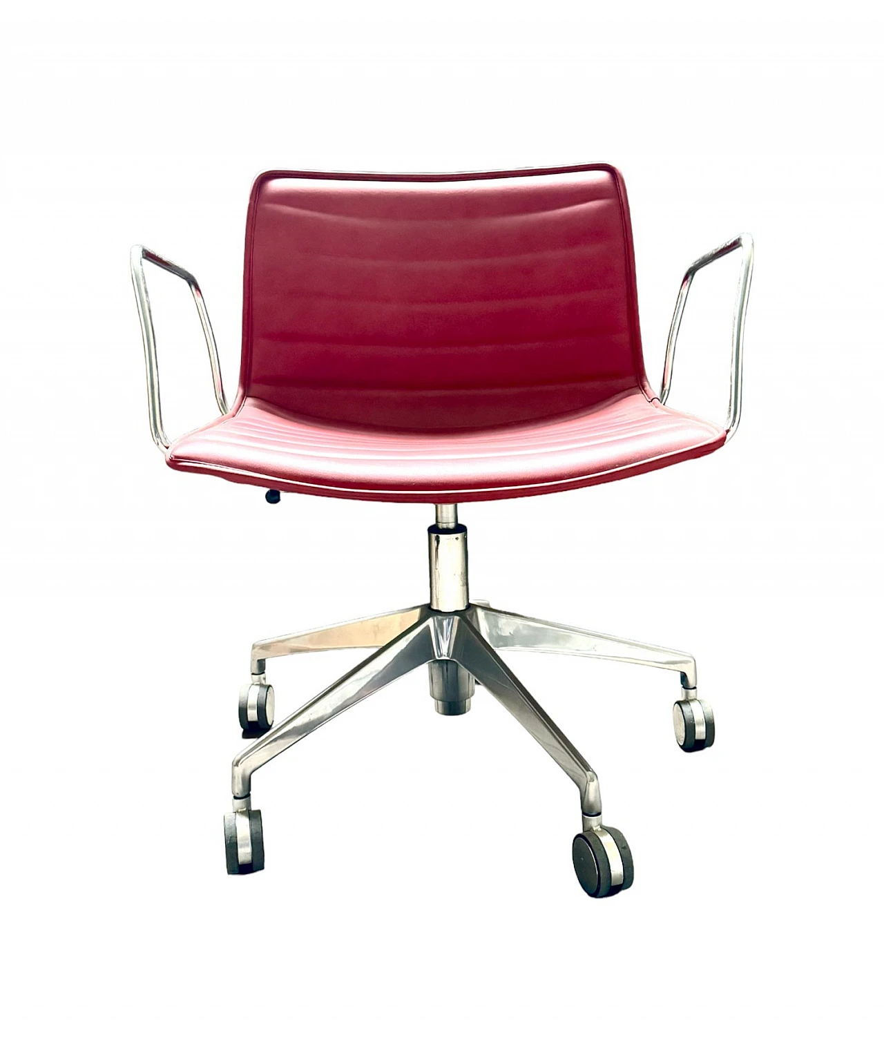 Catifa 53 swivel chair in red leather by L. A. Molina for Arper, 2000s 15