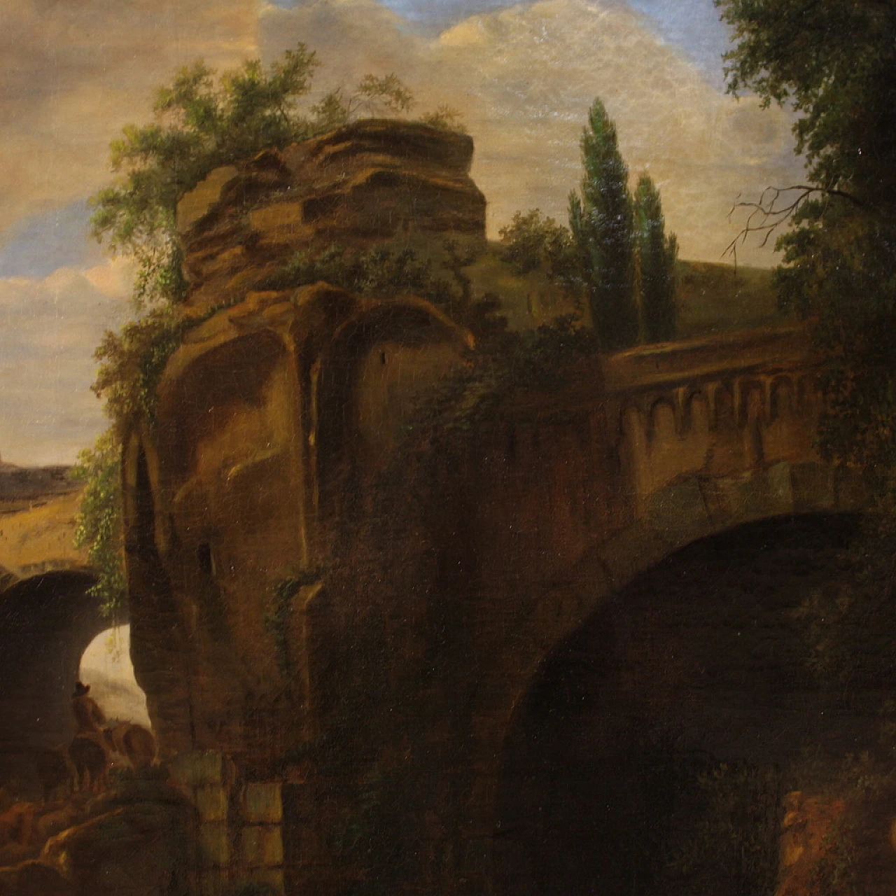 Attributed to F. Zuccarelli, Landscape, oil on canvas, 18th century 14