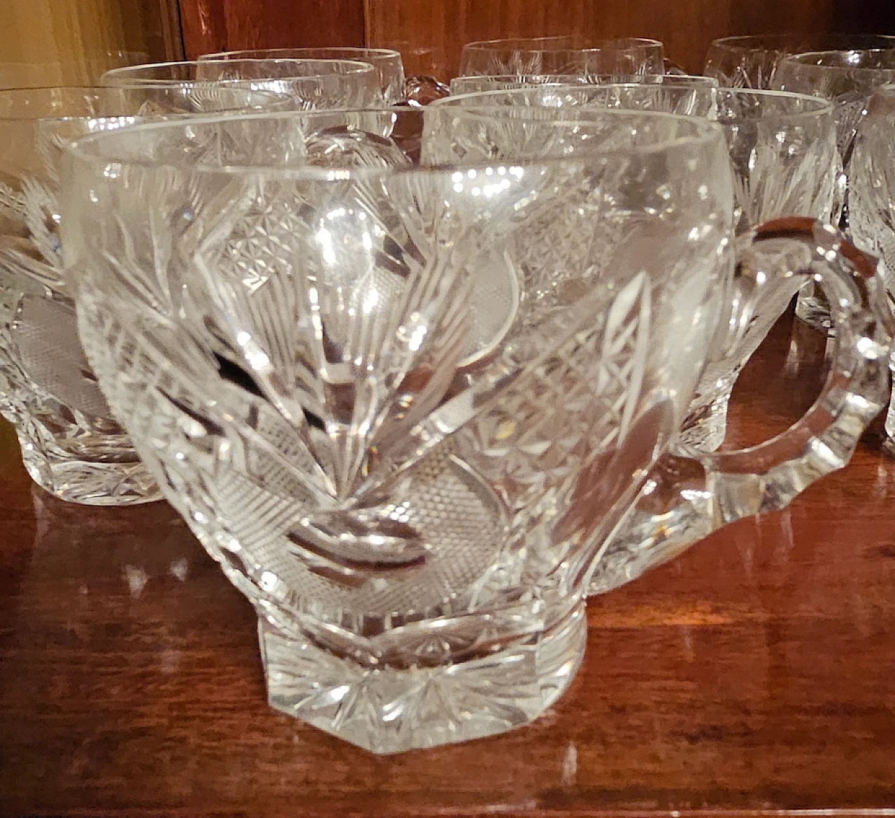 Bohemia crystal punch service, early 20th century 3