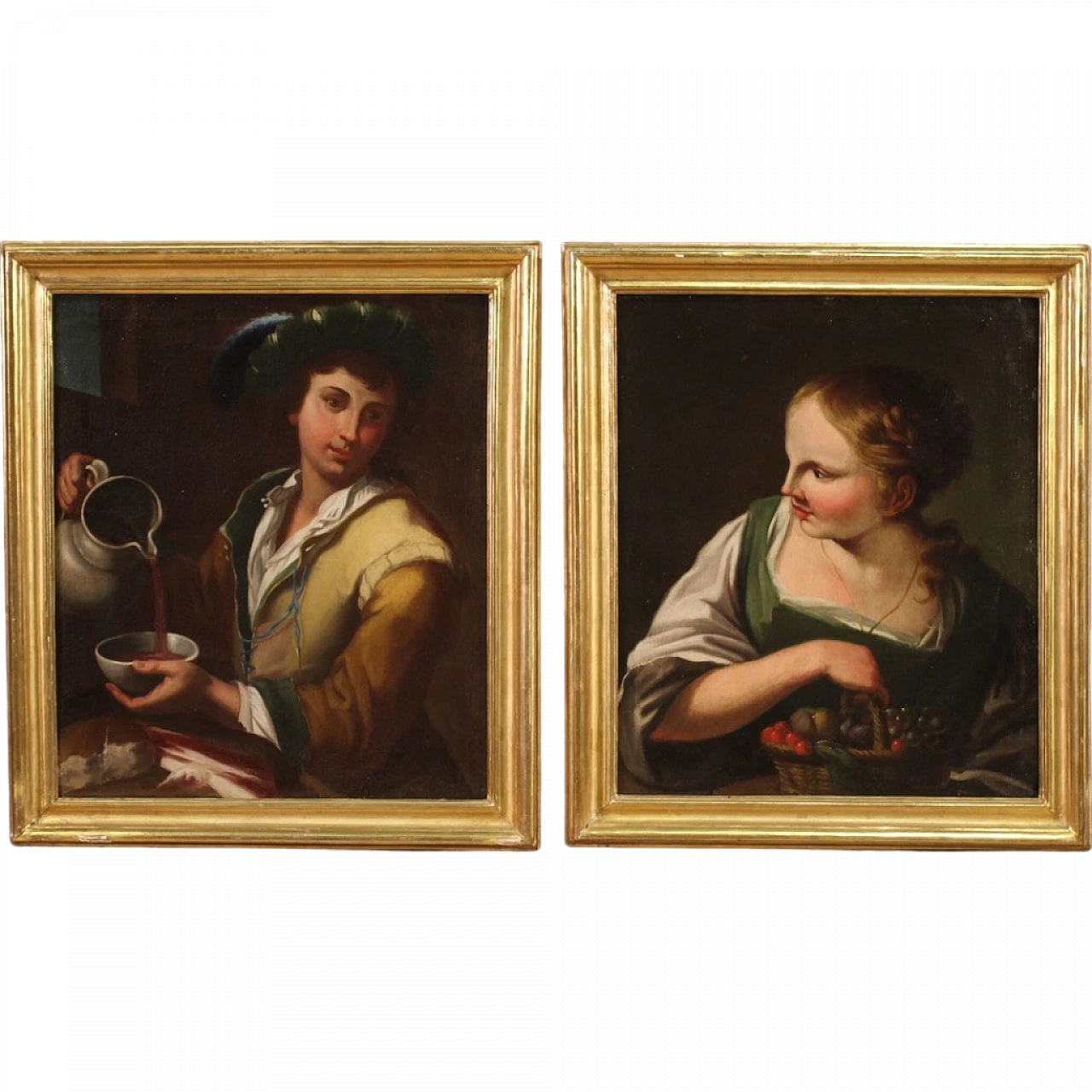 Attributed to Morosi, pair of paintings, olil on canvas, 18th century 16