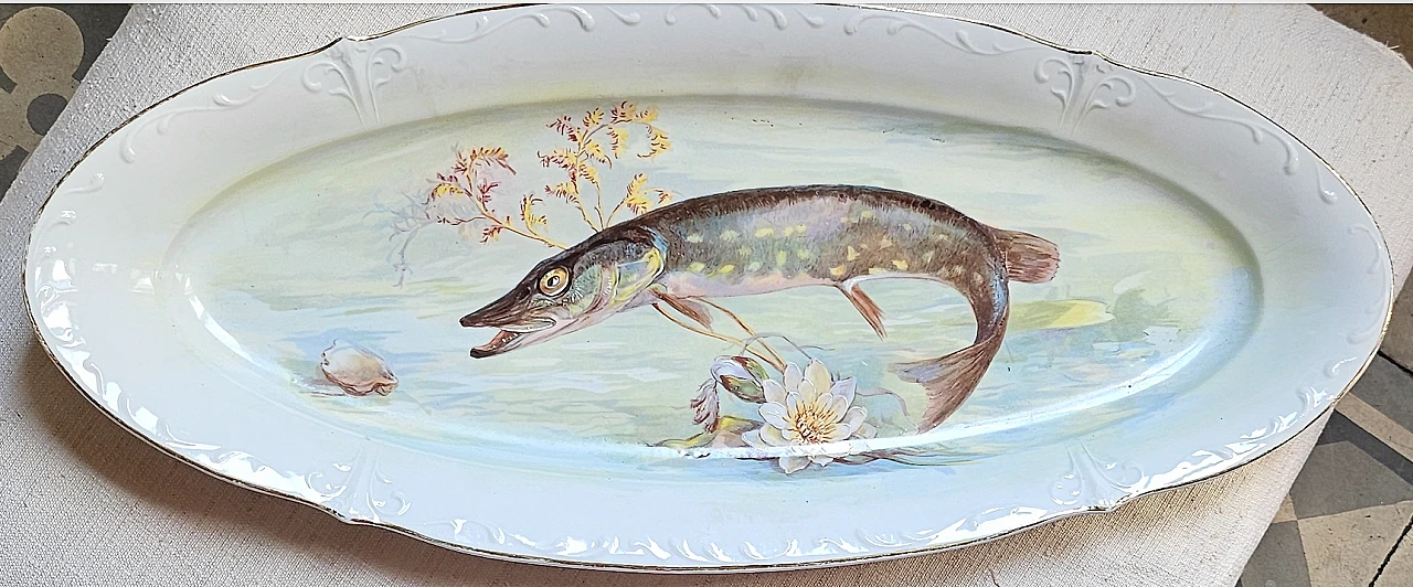 Porcelain dinner fish set by Aich Karlsbad, late 19th century 7