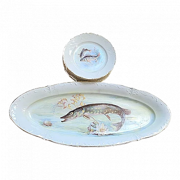 Porcelain dinner fish set by Aich Karlsbad, late 19th century