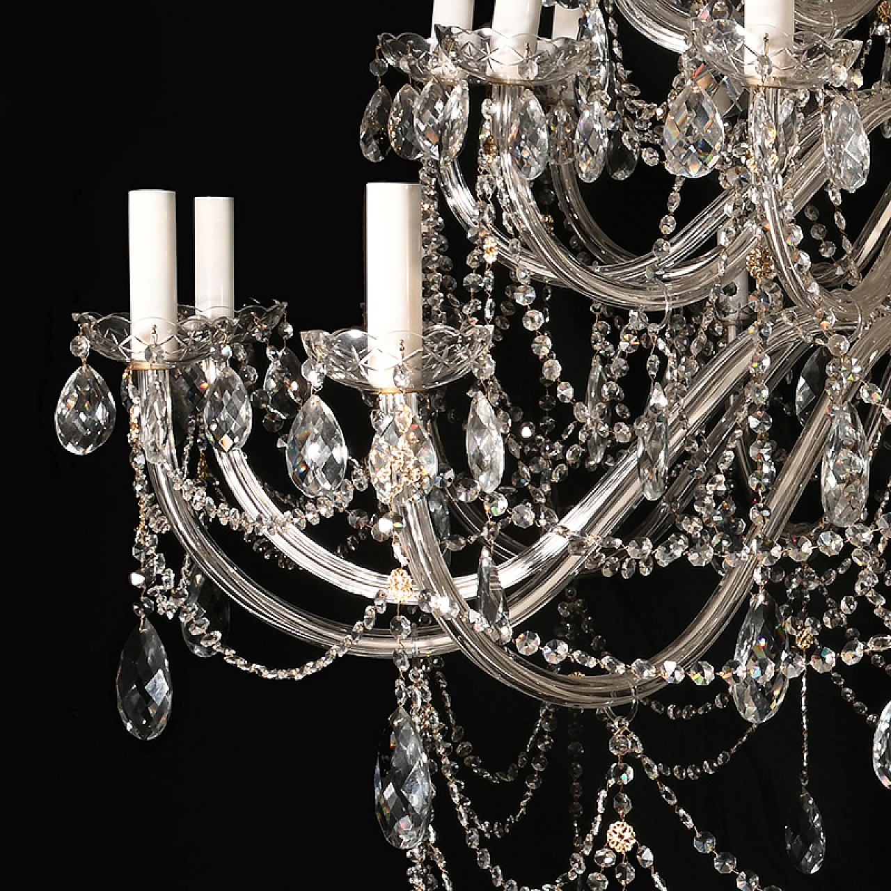 38-Light Mariateresa chandelier in glass & golden metal 3