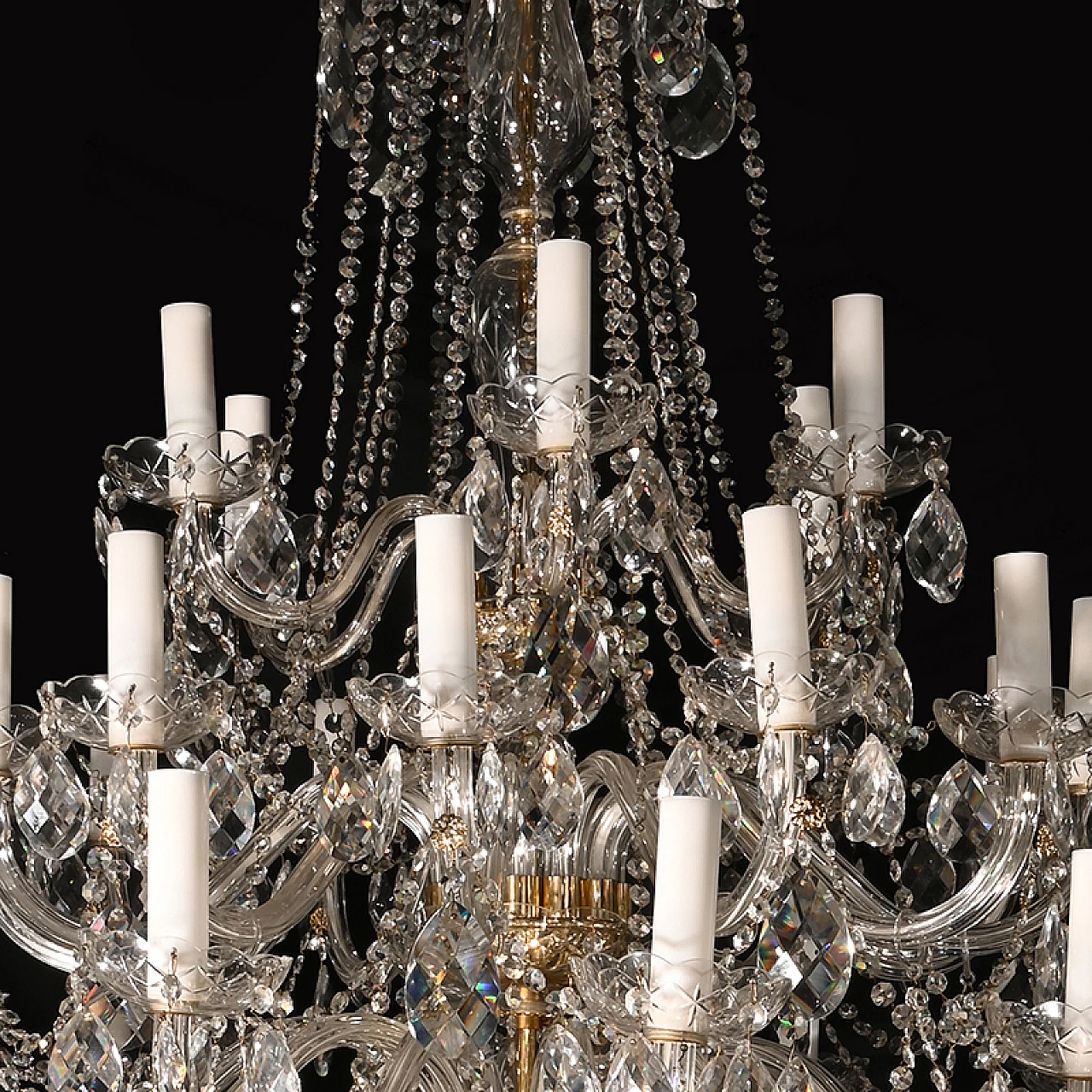 38-Light Mariateresa chandelier in glass & golden metal 5