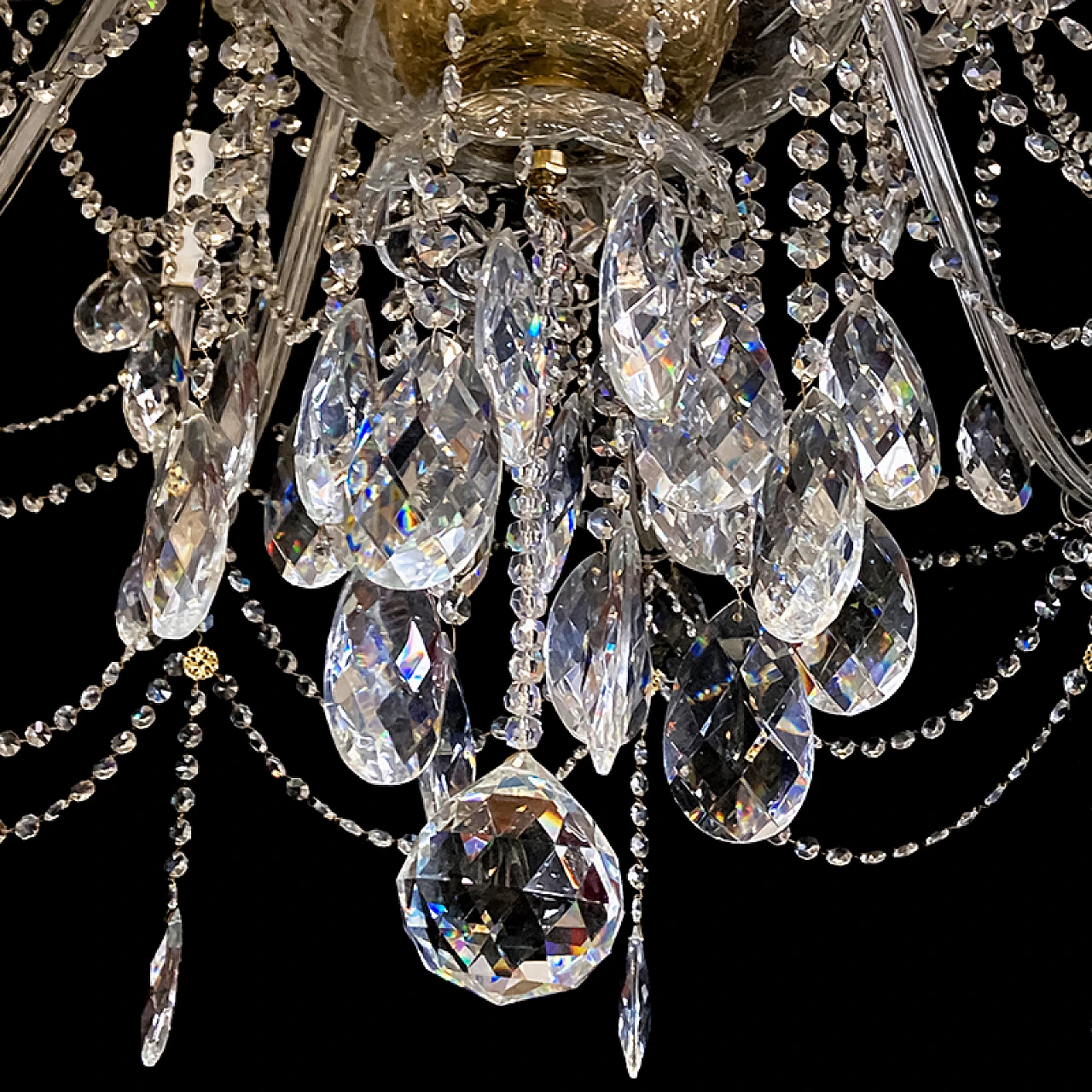 38-Light Mariateresa chandelier in glass & golden metal 8