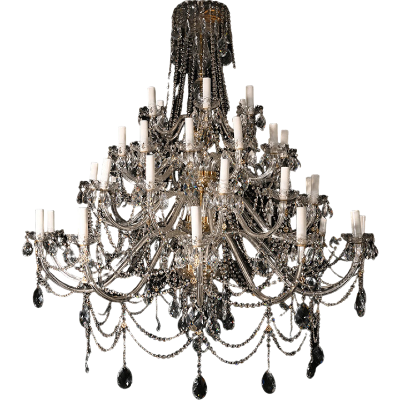 38-Light Mariateresa chandelier in glass & golden metal 10