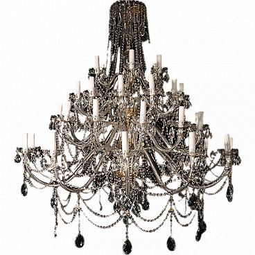 38-Light Mariateresa chandelier in glass & golden metal