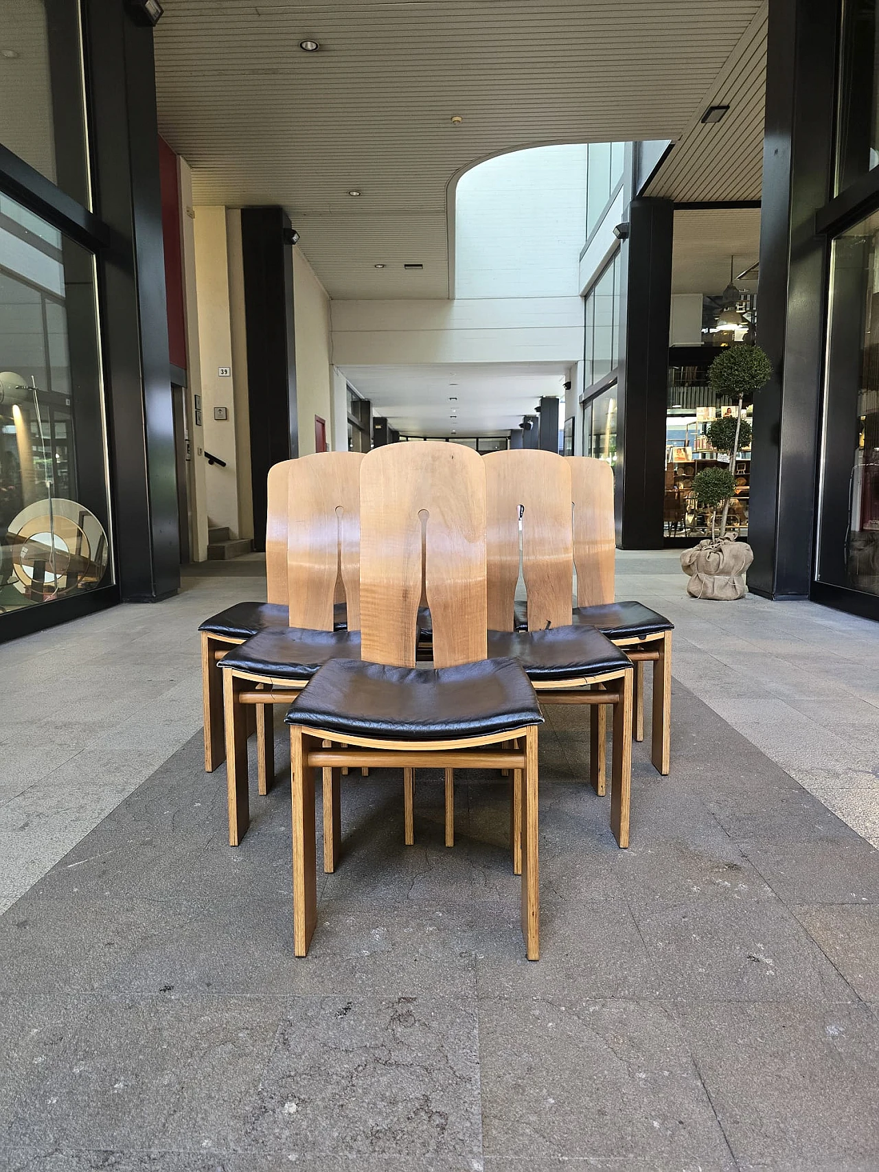 6 Chairs 1937-765 by Carlo Scarpa for Bernini, 1970s 2