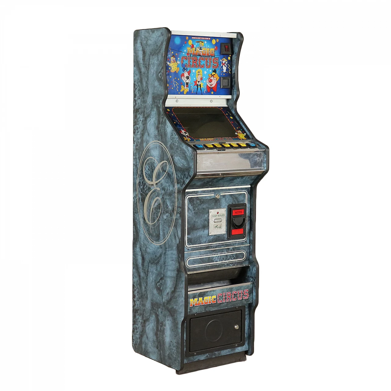 Videogioco Magic Circus in legno ricoperto di formica, anni '80 1