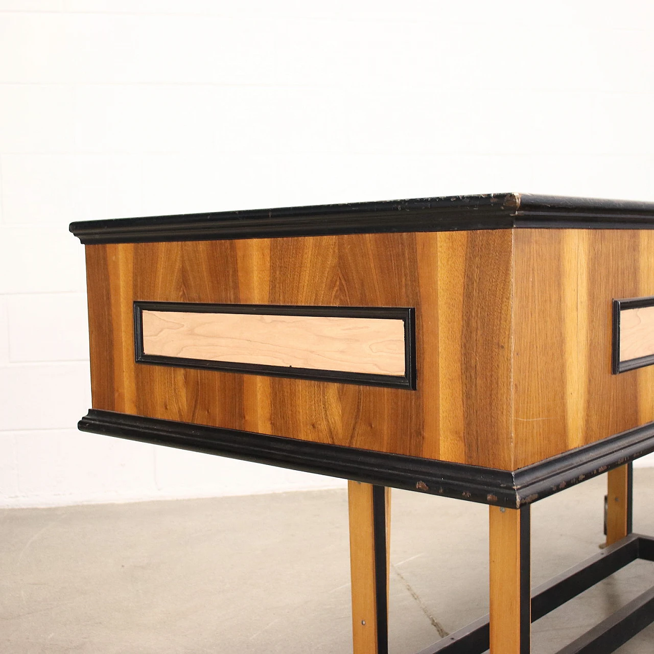 Wooden store counter with metal base, 1960s 4