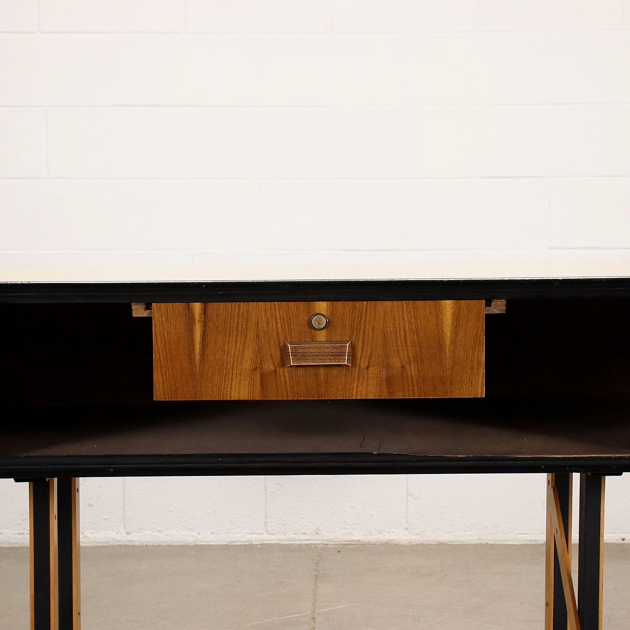 Wooden store counter with metal base, 1960s 8