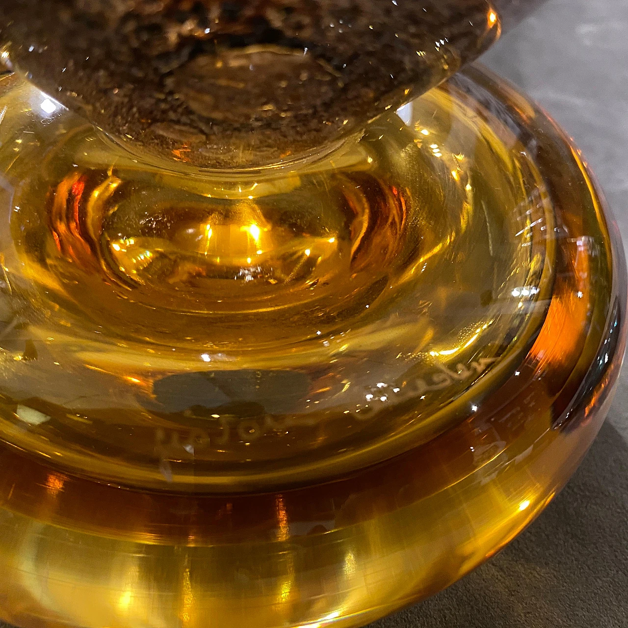 Brown & amber Murano glass vase by G. Cenedese, 1980s 13