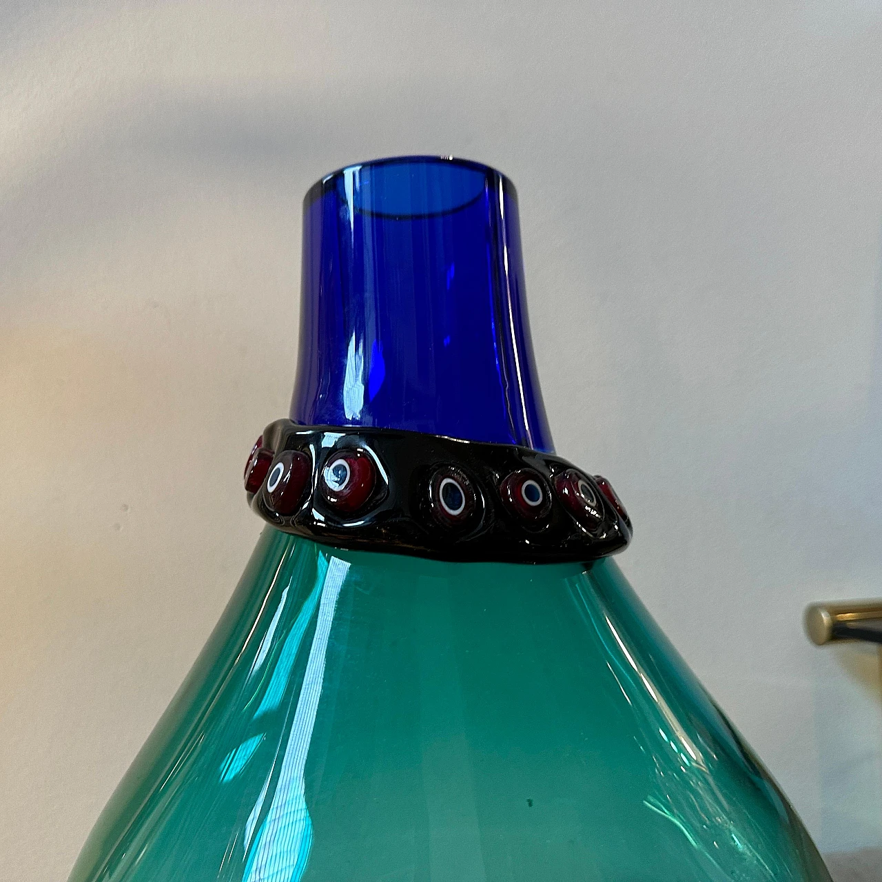 Incalmo vase in blue Murano glass by Alfredo Barbini, 1960s 5