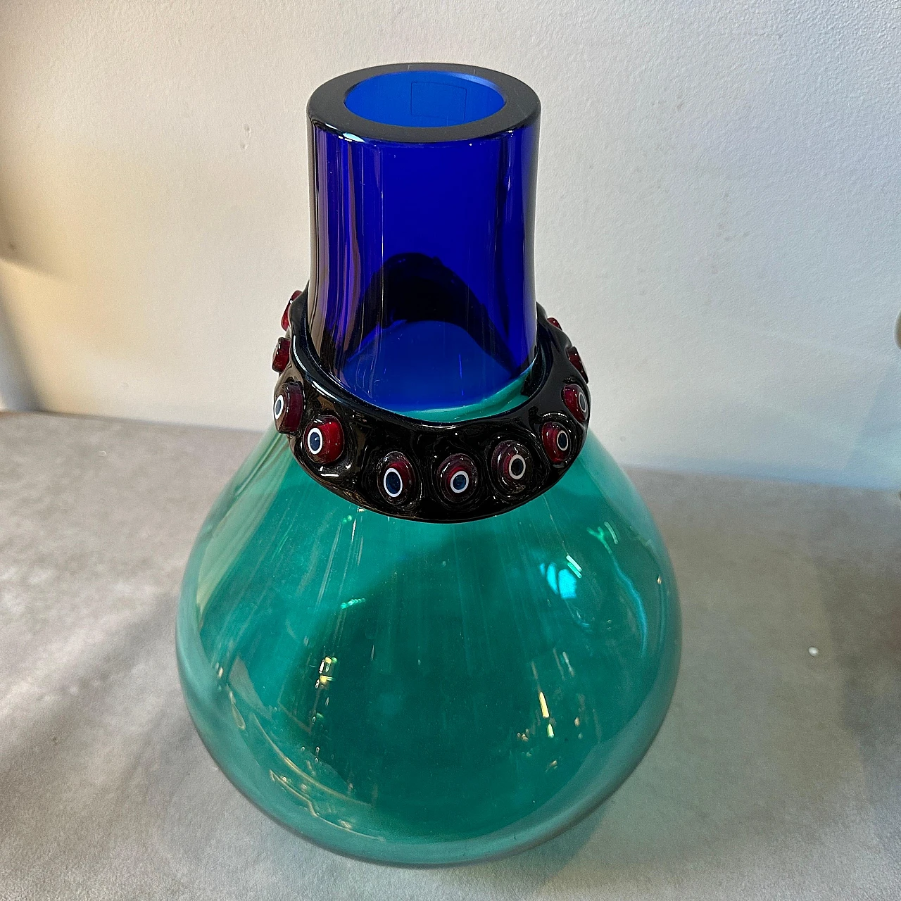 Incalmo vase in blue Murano glass by Alfredo Barbini, 1960s 6