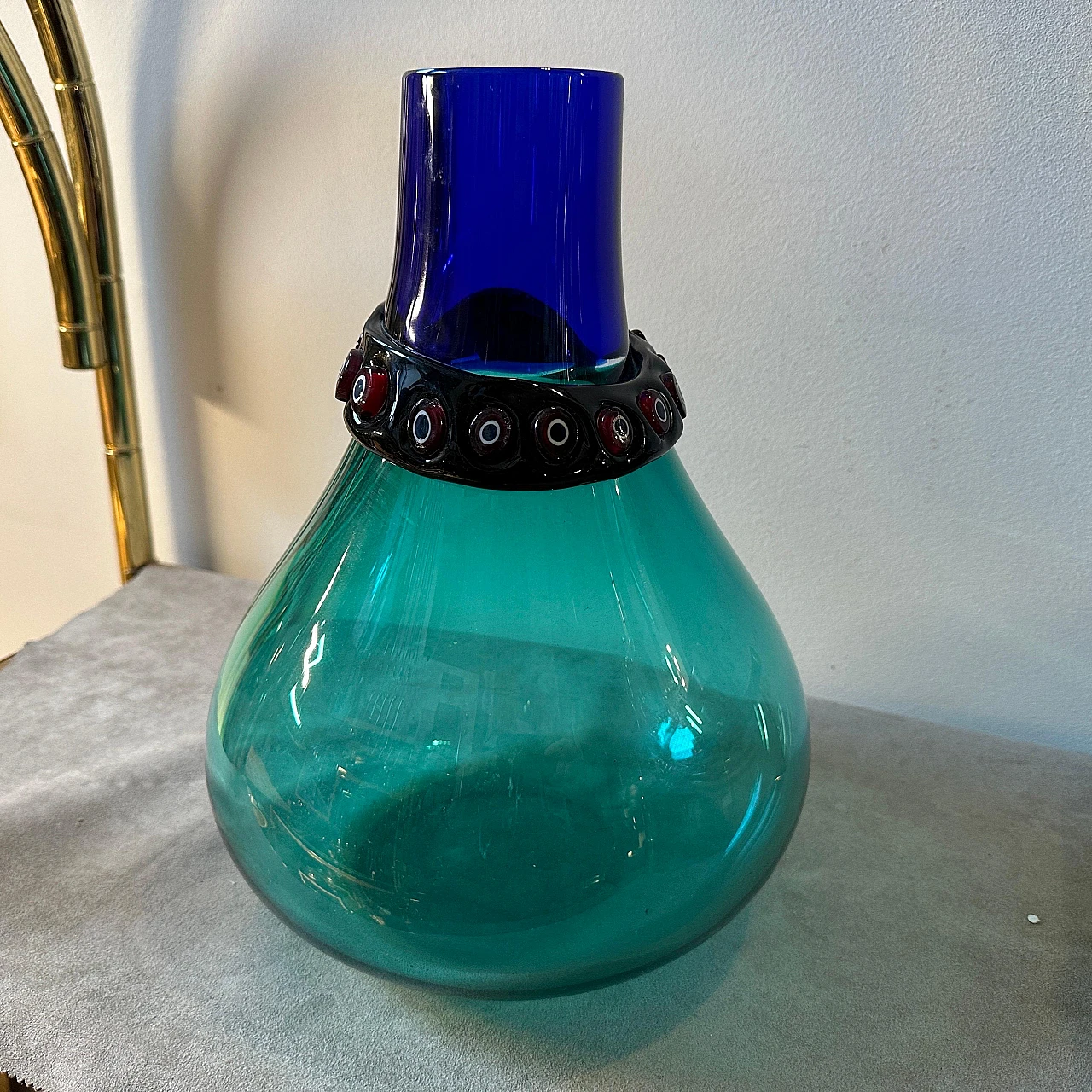 Incalmo vase in blue Murano glass by Alfredo Barbini, 1960s 8