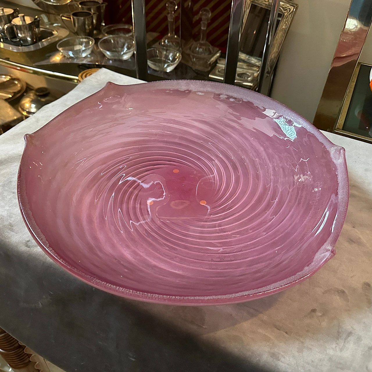 Purple Scavo Murano glass Bowl by Cenedese, 1970s 2