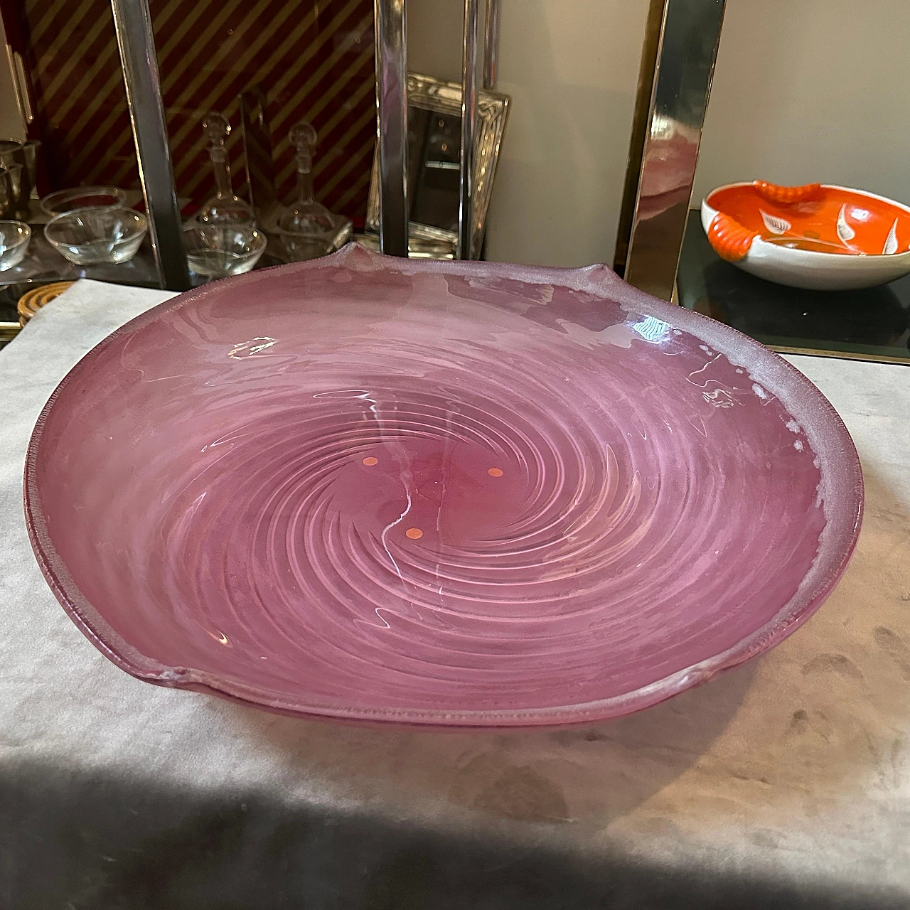 Purple Scavo Murano glass Bowl by Cenedese, 1970s 4